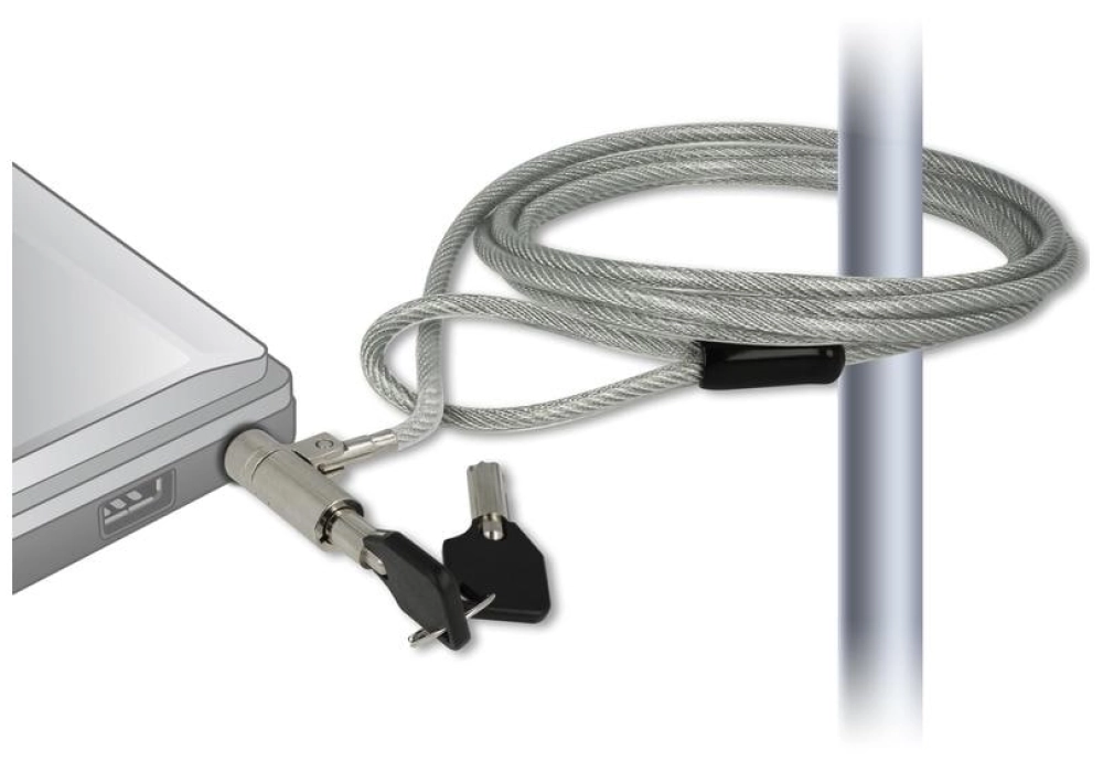 DeLOCK Navilock Câble de sécurité avec verrou à clé pour prise Kensington 3 x 7 mm