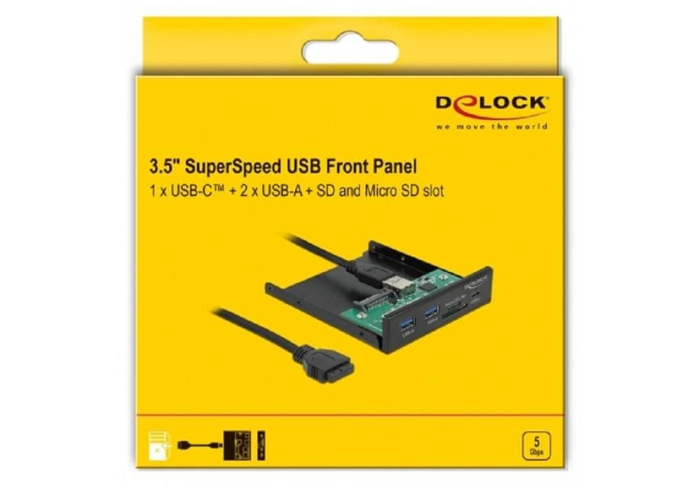 DeLOCK Panneau frontal 2x USB 3.0 pour baie 3.5"