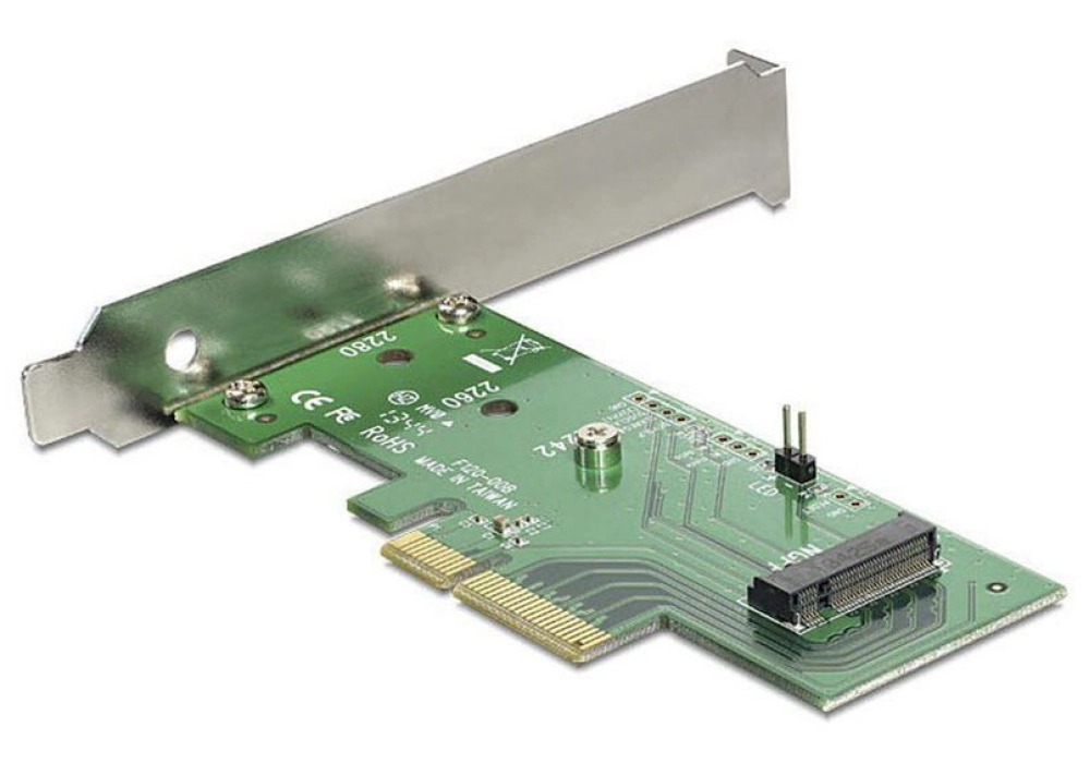 DeLOCK PCI Express x4 Card > 1 x internal NVMe M.2 Key M 80 mm