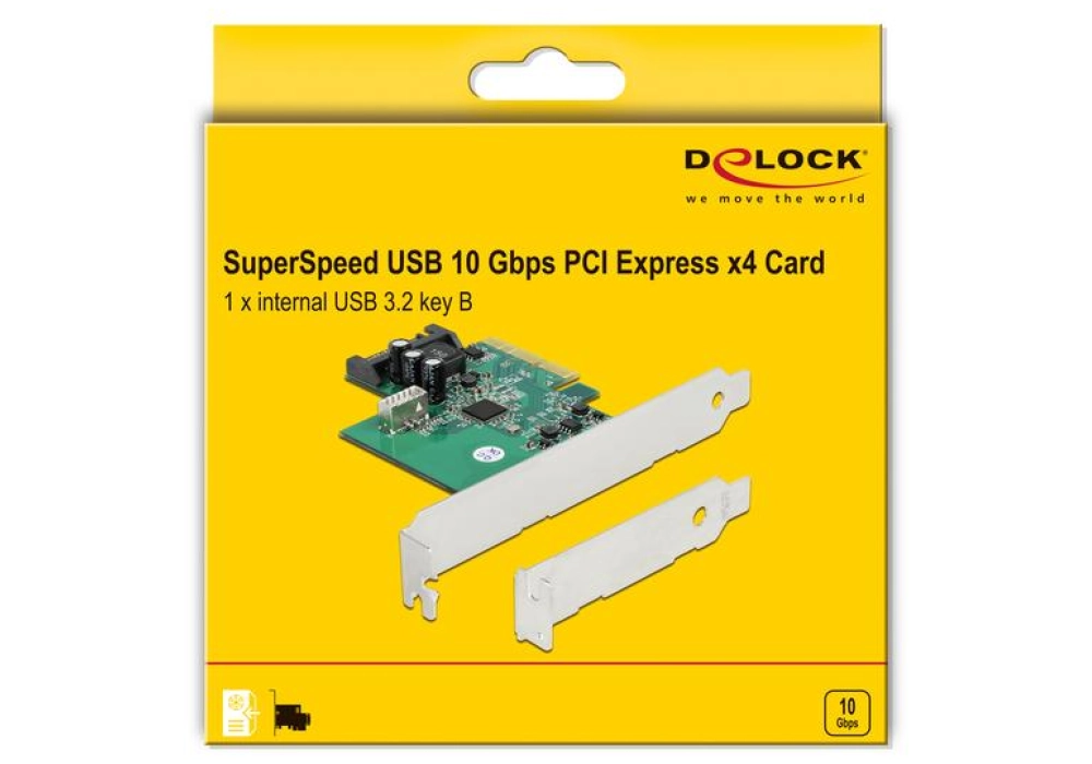 DeLOCK PCIe 1x USB 3.2 Gen 2 Key B 20 Pin interne