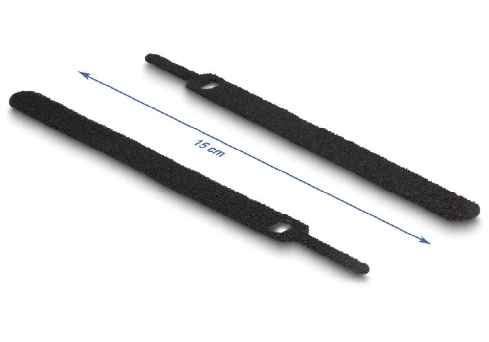 DeLock Serre-câble auto-agrippant Noir - 150 mm x 12 mm - 10 pièces