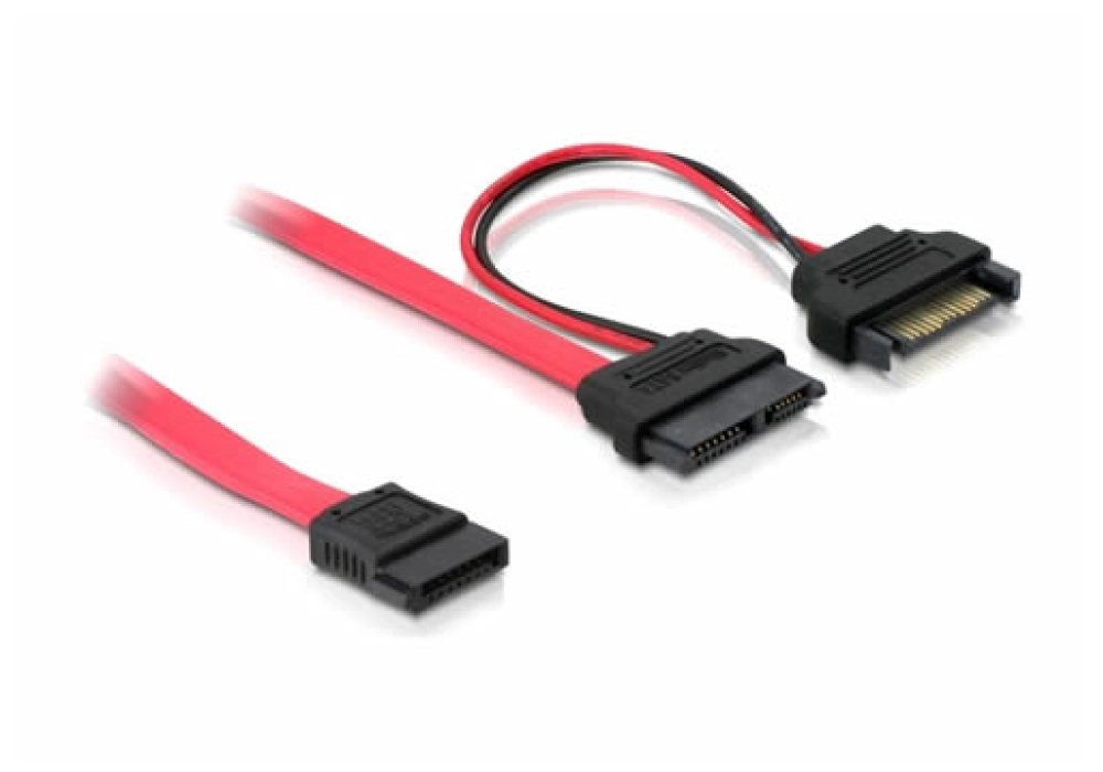 DeLOCK Slim SATA 13-pin > 7-pin SATA + SATA Power Cable