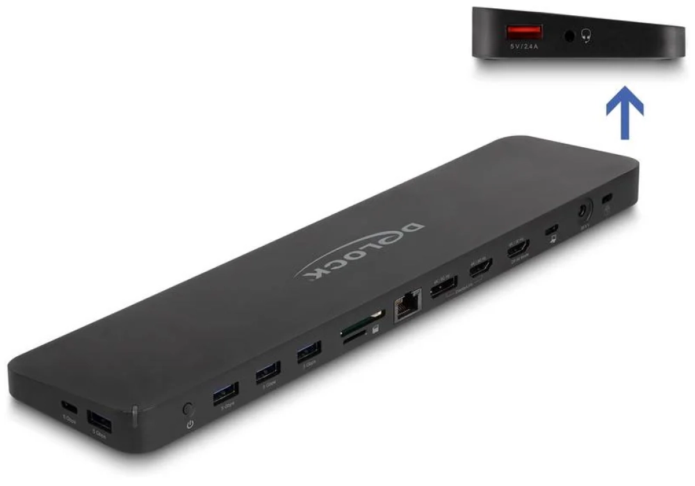 Delock Station d'accueil USB 3.1 Type-C – HDMI/USB-A/USB-C/SD/PD 2.0