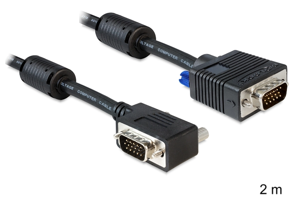 DeLOCK SVGA Cable (Male/Male) angled - 2.0 m