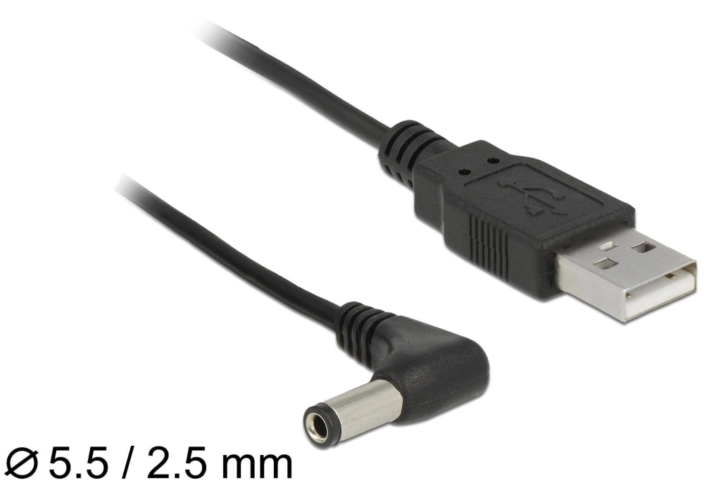 DeLOCK USB 2.0 / DC 5.5 x 2.5 mm male 90° 1.5 m (5V)