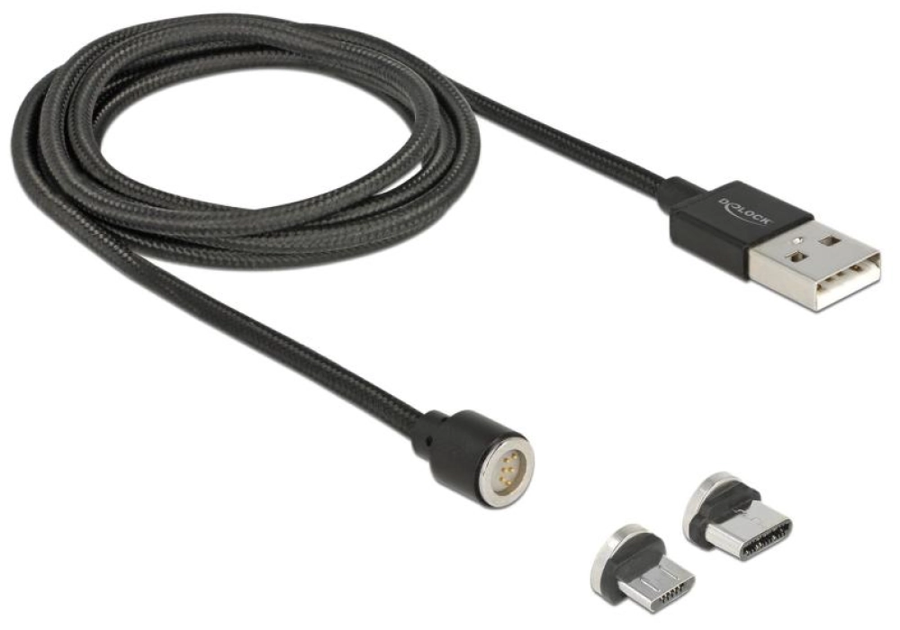 DeLOCK USB 2.0 Magnetic Data & Charge Cable + Adapters - 1.1 m