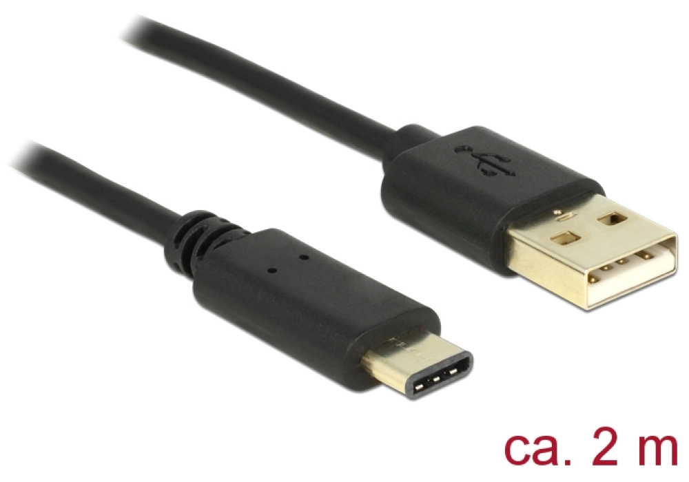 DeLOCK USB 2.0 Type-A Male to USB Type-C Cable - 2.0 m
