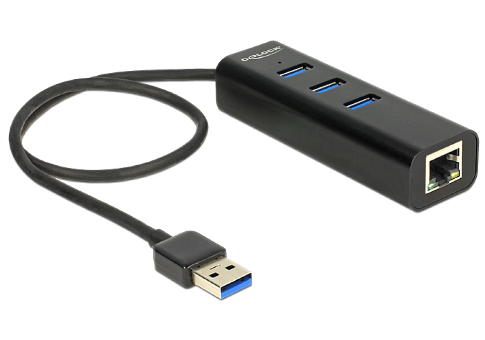 DeLOCK USB 3.0 Hub 3 Port + 1 Port Gigabit LAN