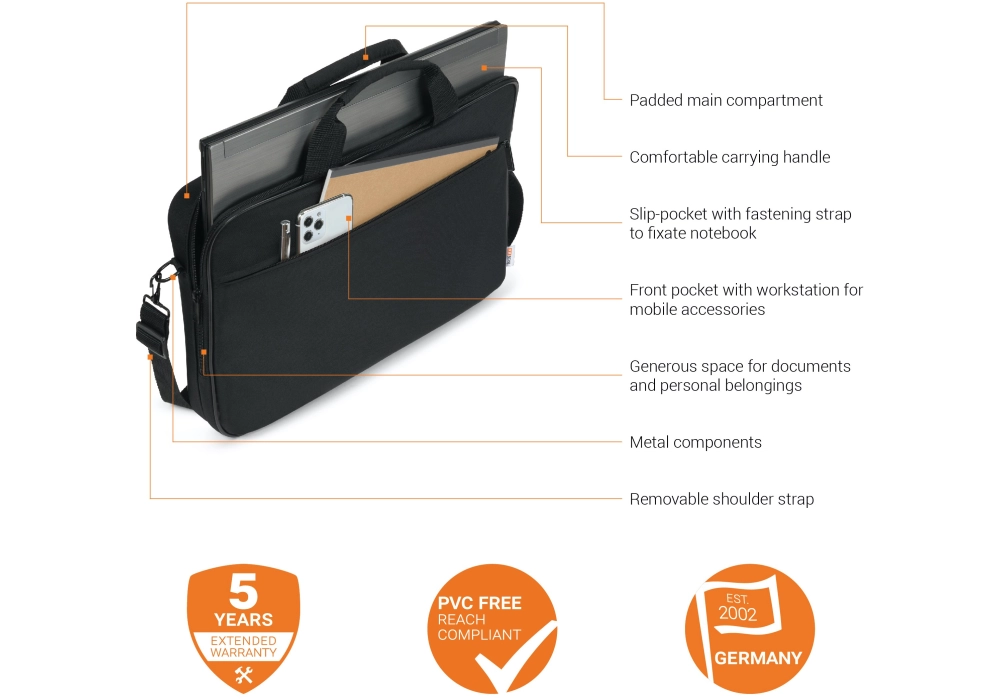 DICOTA BASE XX Laptop Bag Toploader 14-15.6''