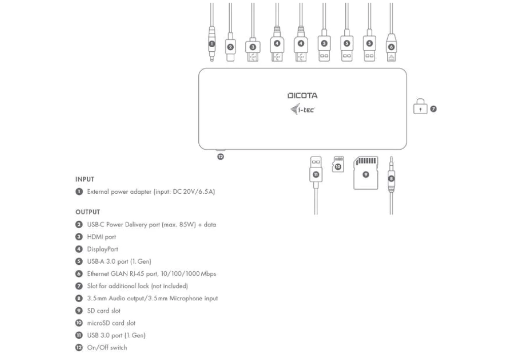 Dicota USB-C 11-en-1 Docking Station 5K HDMI/DP PD 100W (CH)