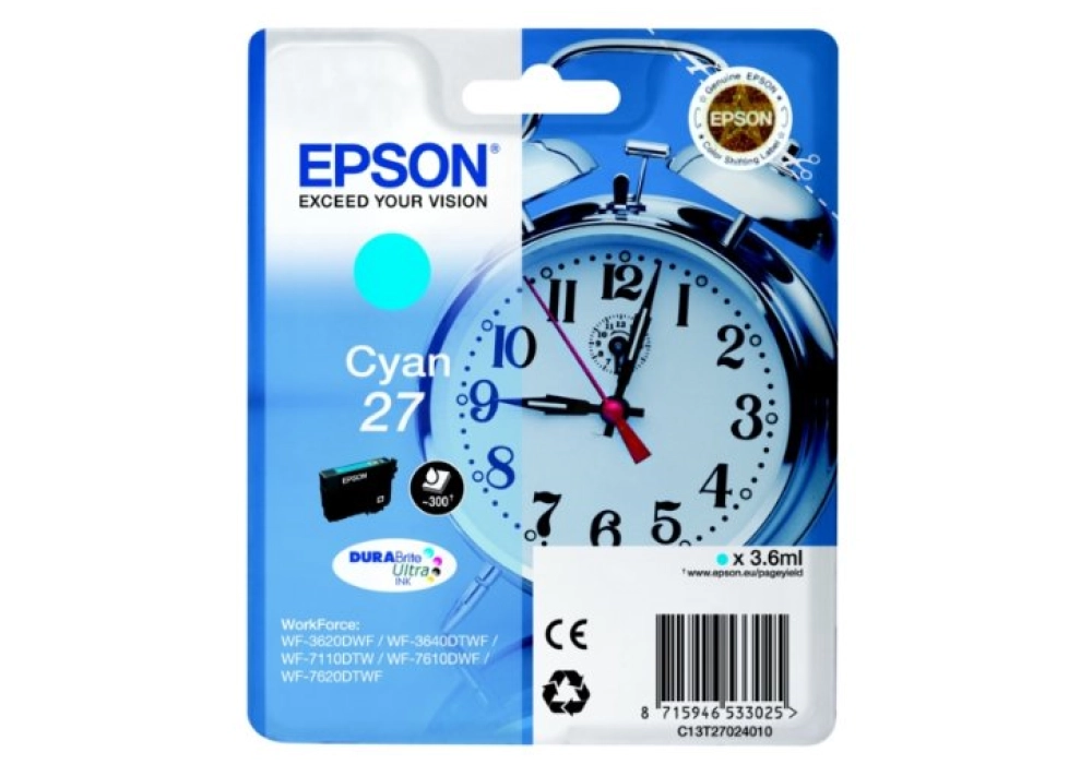 Epson Ink Cartridge 27 - Cyan