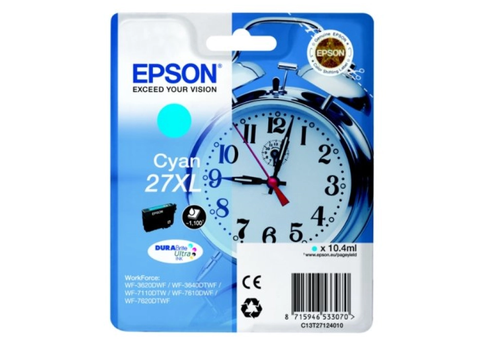 Epson Ink Cartridge 27 XL - Cyan