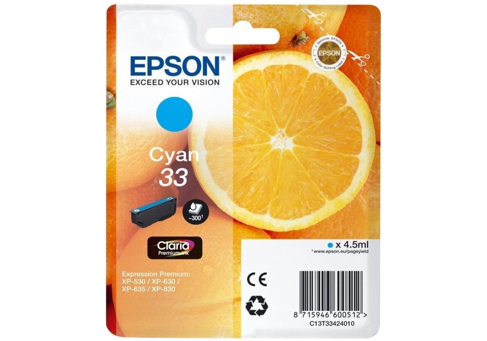 Epson Ink Cartridge 33 - Cyan