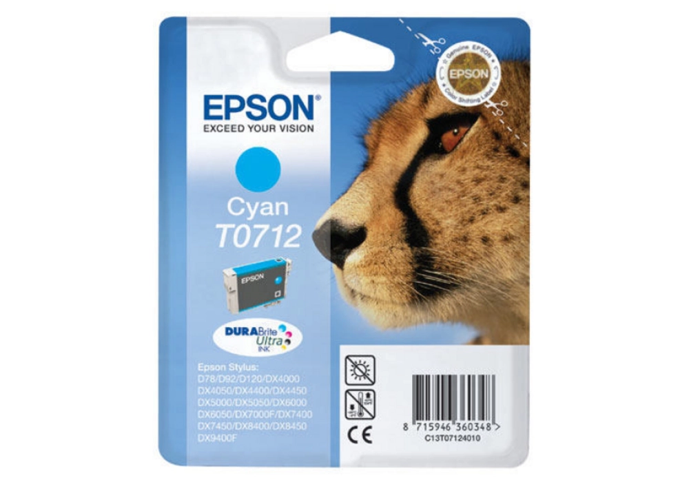 Epson Ink Cartridge T0712 - Cyan (5.5ml)