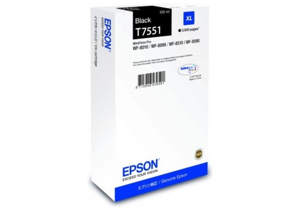 Epson Ink Cartridge T7551 XL - Black
