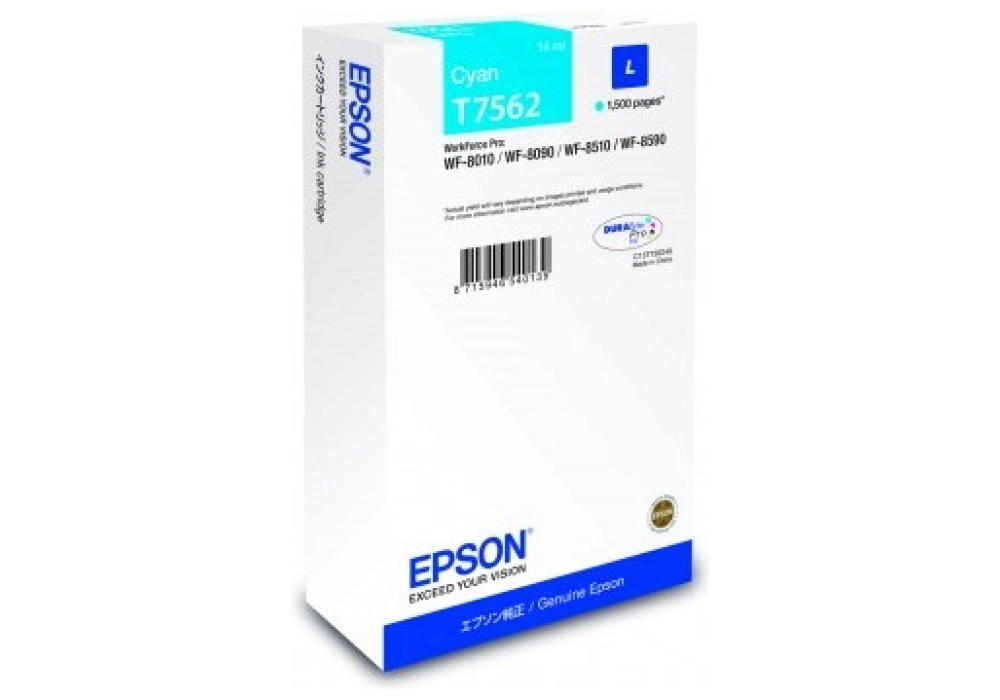 Epson Ink Cartridge T7562 - Cyan