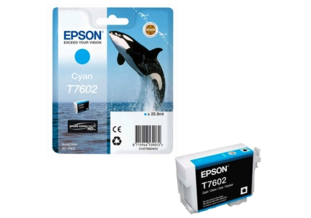 Epson Ink Cartridge T7602 - Cyan