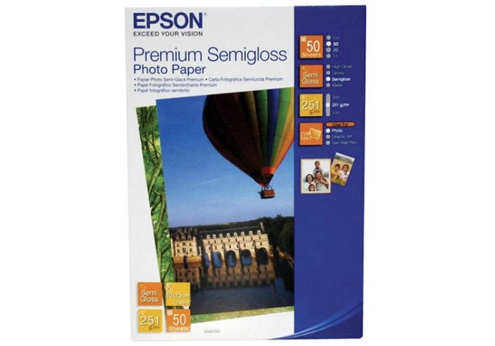 Epson Premium Semi-Gloss Photo Paper (10x15cm) - 50 sheets