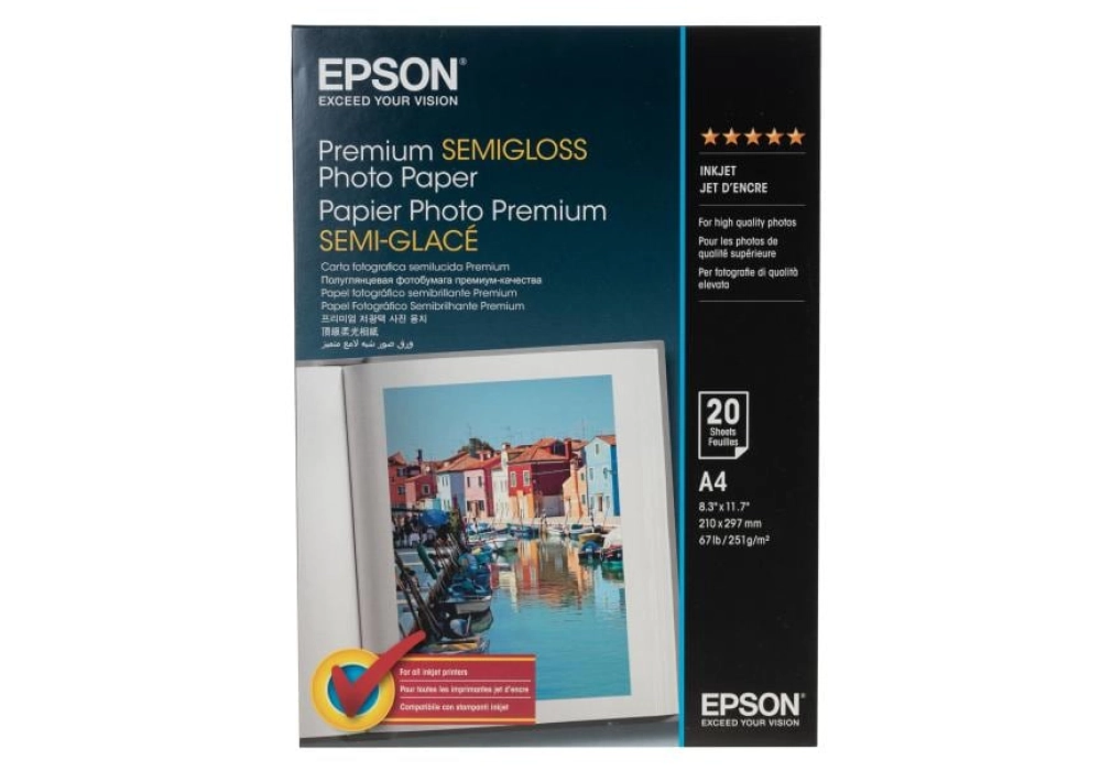 Epson Premium Semi-Gloss Photo Paper A4 - 20 sheets