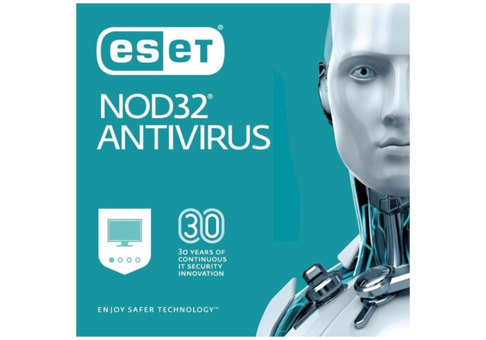 ESET NOD32 Antivirus 1PC 1 an - No CD/DVD - Clé envoyée par mail