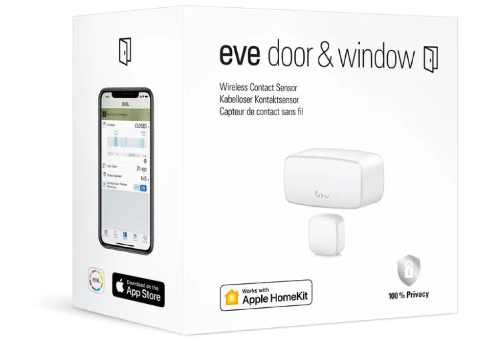 Eve Systems Capteur Door & Window, Paquet de 3