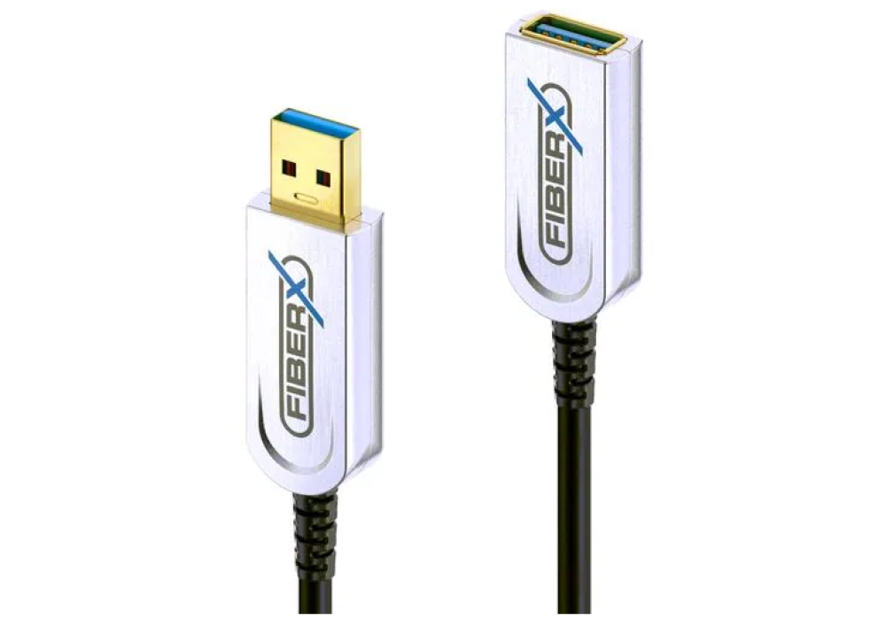 FiberX Câble de prolongation USB 3.1 FX-I650 AOC USB A - USB A 12 m