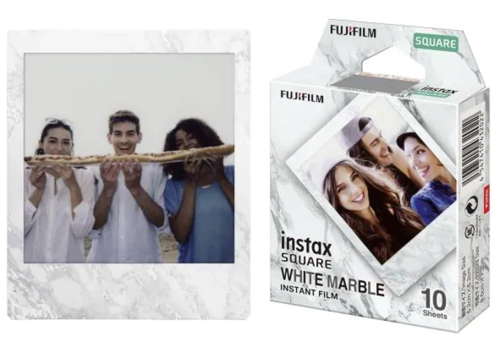 Fujifilm Film instantané Instax Square 10B White Marble