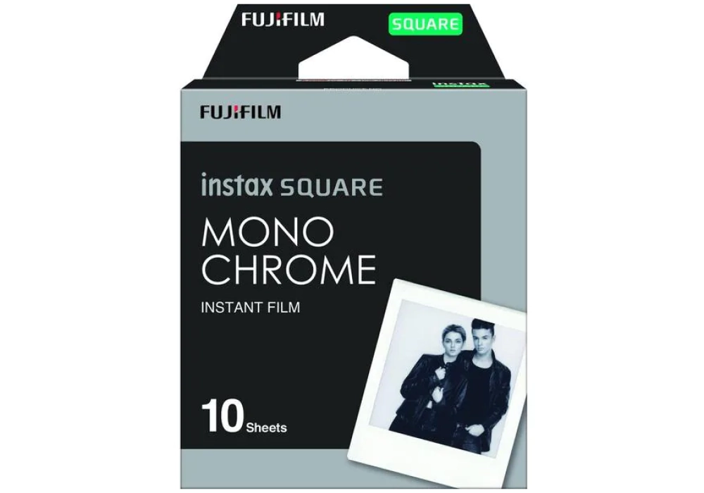 Fujifilm Film instantané Instax Square Monochrome 10 photos