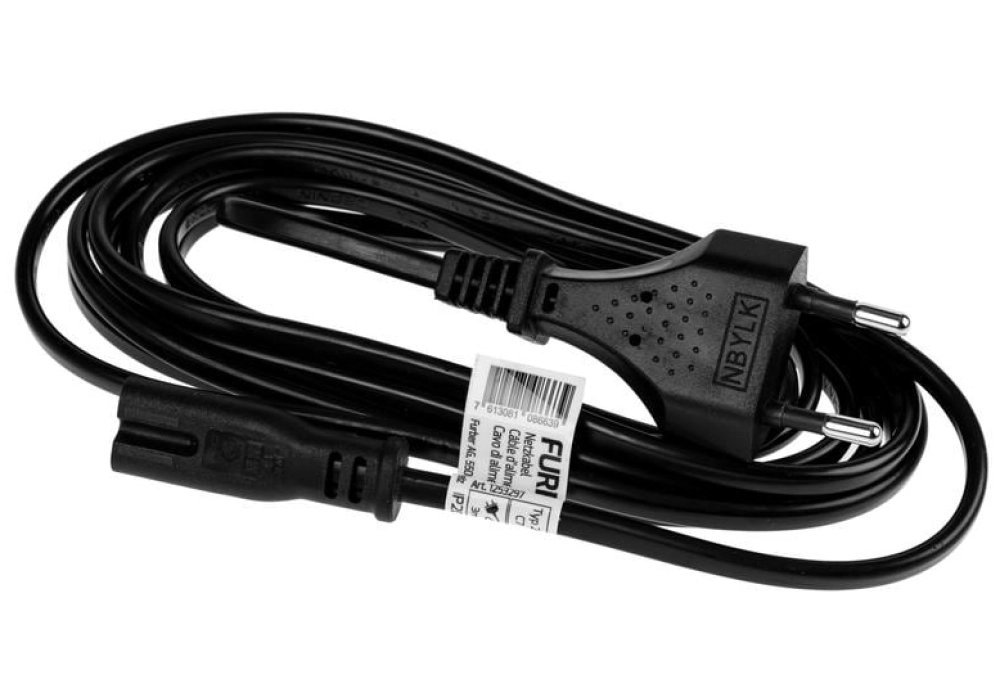 FURBER.power Câble d'alimentation C7-T26 - 3.0 m (Noir)