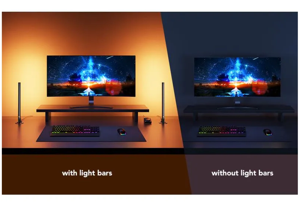 Govee Barre lumineuse de jeu avec contrôleur intelligent, RGBIC, Wi-Fi + BT