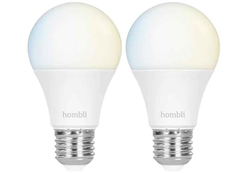 hombli Ampoule Bulbe intelligent, E27, 9W, CCT, 1+1 pack