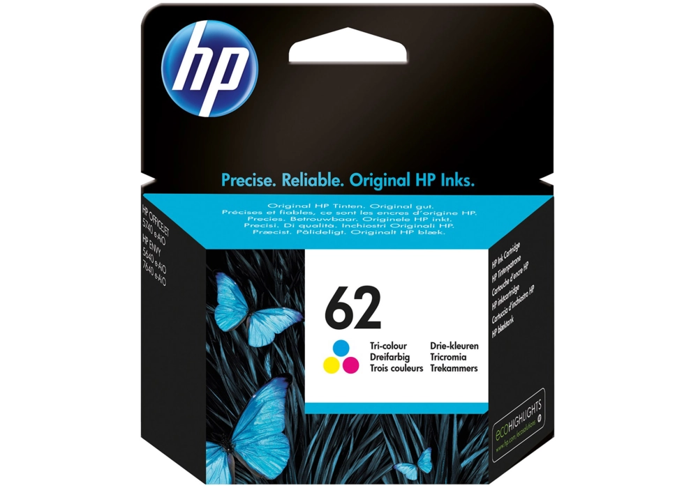 HP 62 Inkjet Cartridge - Tri-color