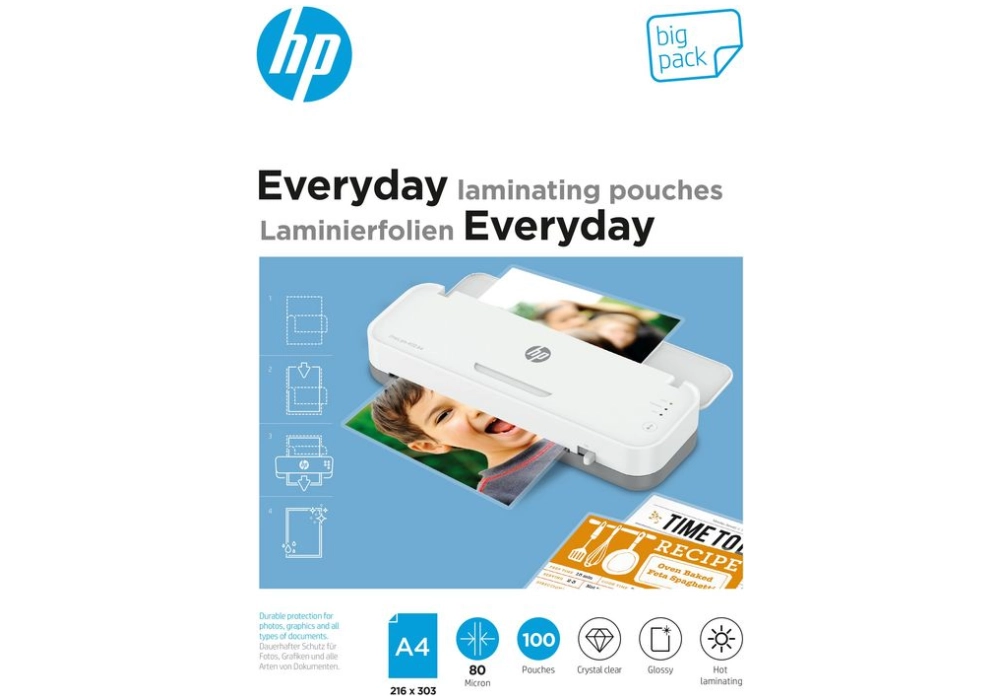 HP Everyday Laminating Pouches - A4 - 80 Micron - 100x