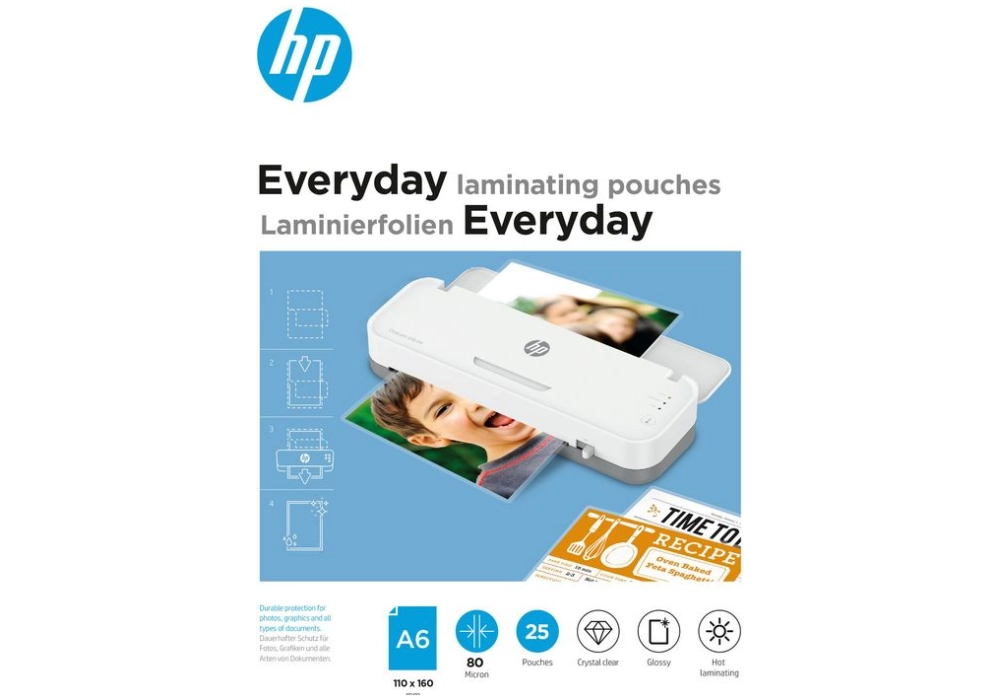 HP Everyday Laminating Pouches - A6 - 80 Micron - 25x