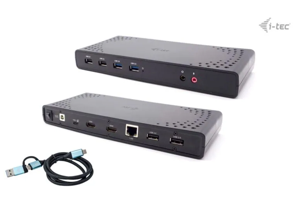 i-tec Station d'accueil USB 3.0 / USB-C / Thunderbolt, double HDMI