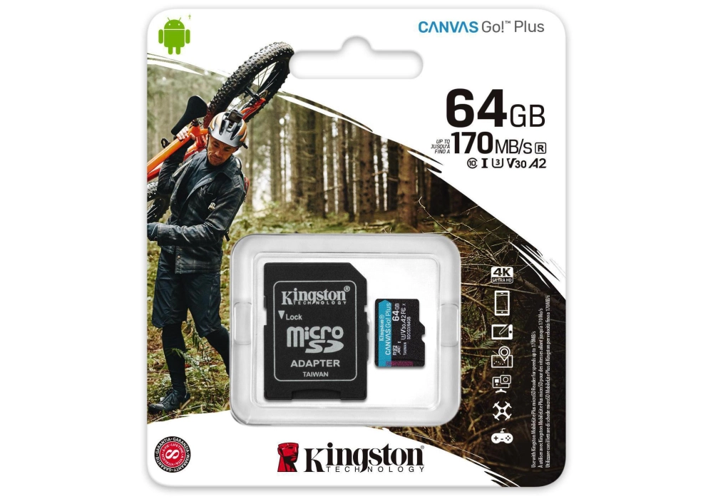 Kingston Carte microSDXC Canvas Go! Plus 64 GB