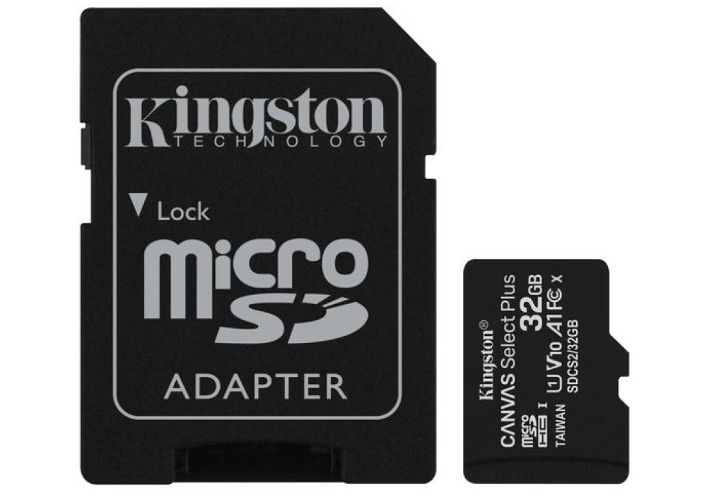 Kingston microSDHC Canvas Select Plus - 32 GB (incl. SD Adapter)