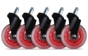 L33T Gaming Jeu de roues pour fauteuil gaming - 5x - Rouge