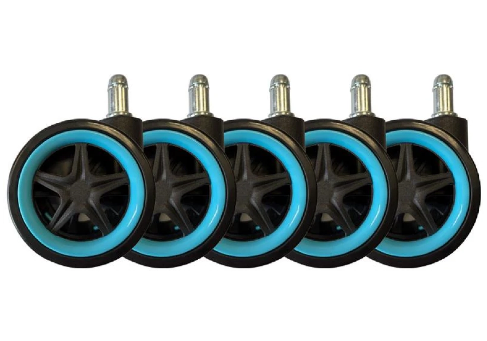 LC-Power Roulettes LC-CASTERS-DRIFT Set de 5 pièces bleu clair