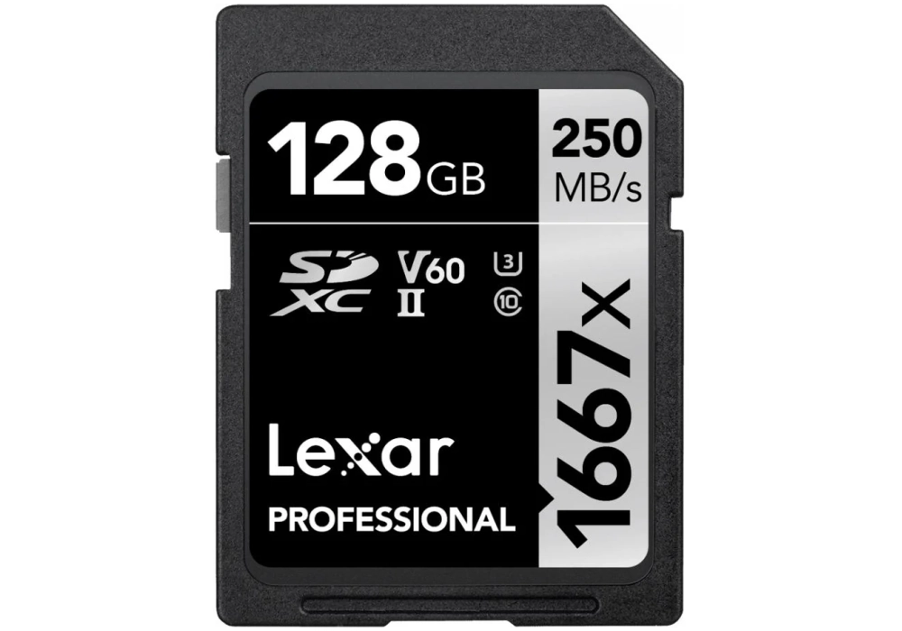 Lexar Carte SDXC Professional 1667x SILVER Serie 128 GB