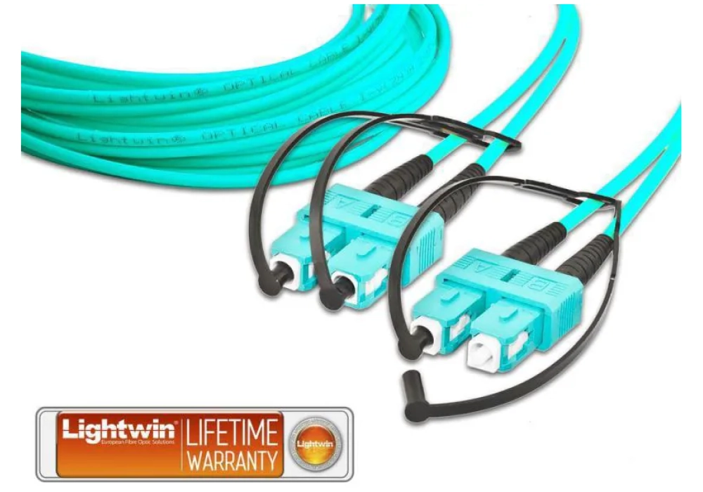 Lightwin Câble patch à fibre optique SC-SC, Multimode, OM3, 15m 