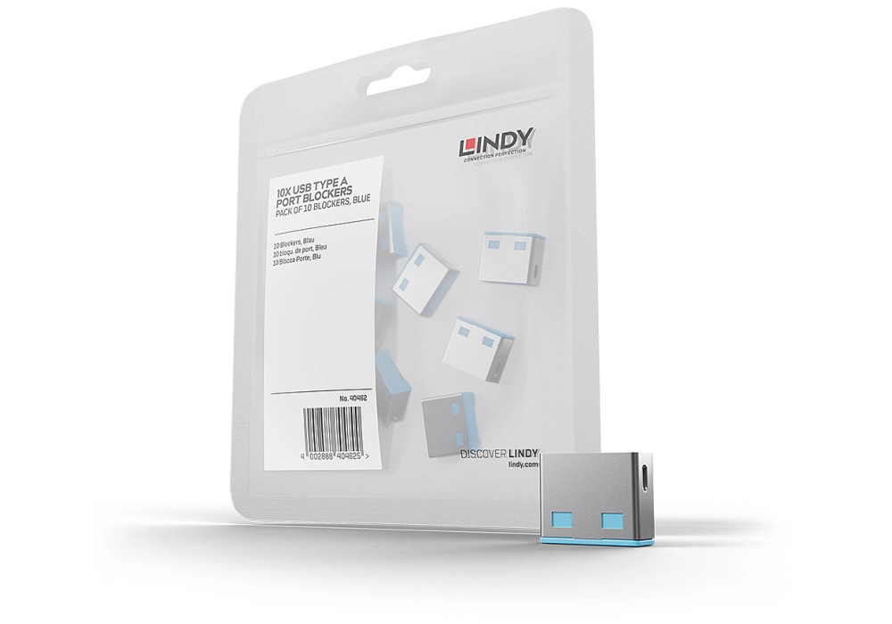 Lindy USB Port Lock - 10x (Blue)