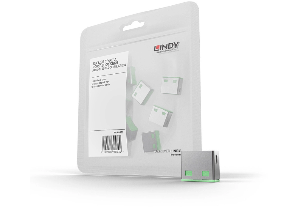 Lindy USB Port Lock - 10x (Green)