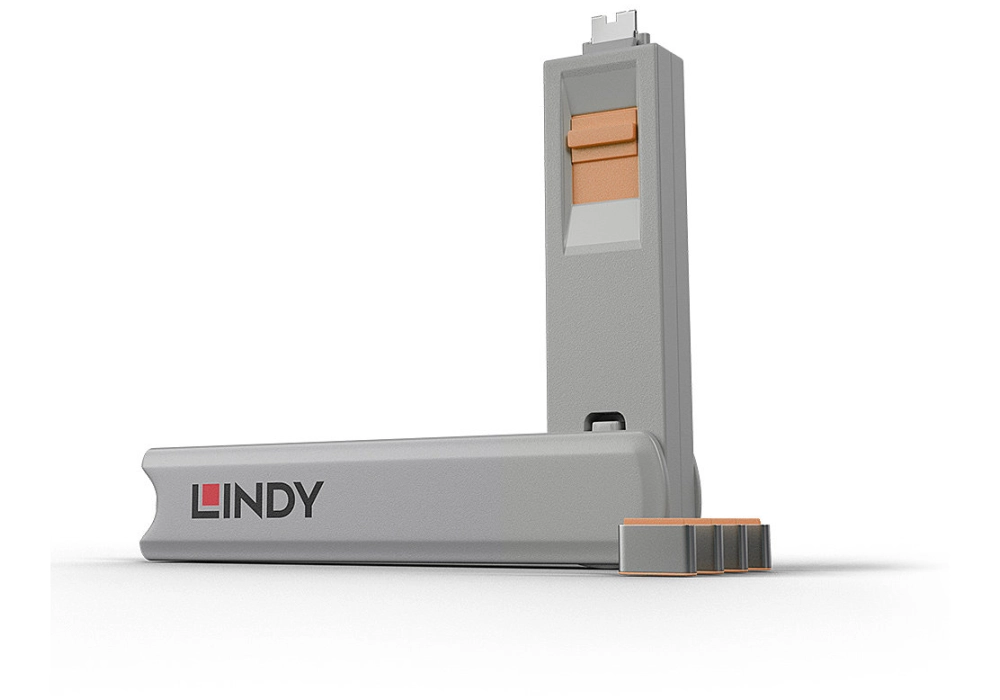 Lindy USB Type-C Port Lock - 4x - Tool Kit (Orange)