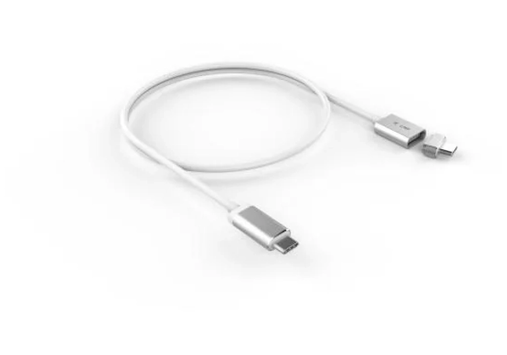 LMP USB Power Cable Magnetic Safety USB-C - USB-C - Silver - 1.8 m