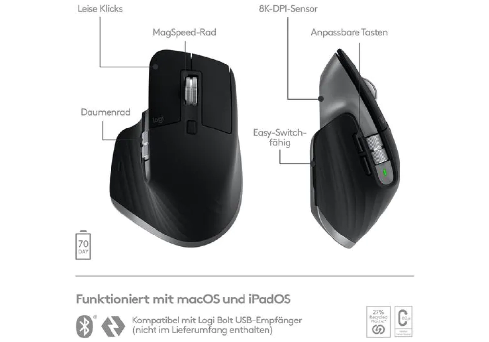 Logitech MX Master 3S for Mac (Space grey)