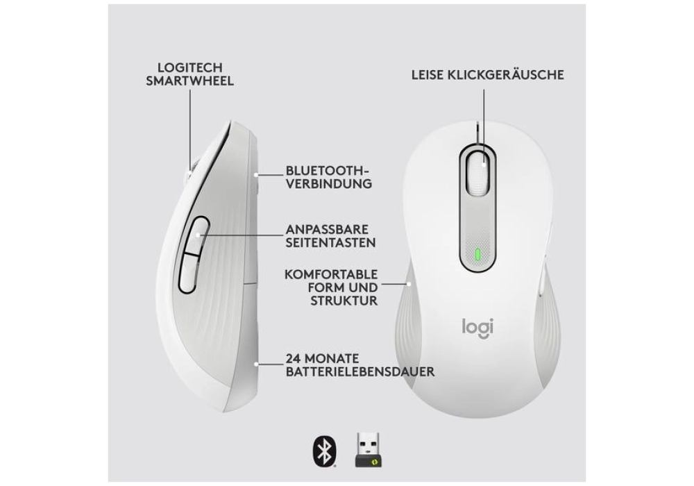 Logitech Signature M650 L Left (Blanc)
