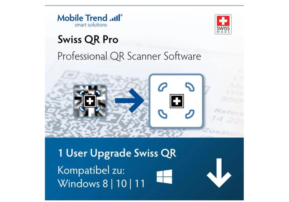 Mobiletrend Swiss QR Scanner Pro ESD - Mise à niveau, 1 utilisateur - DE/FR/EN/IT