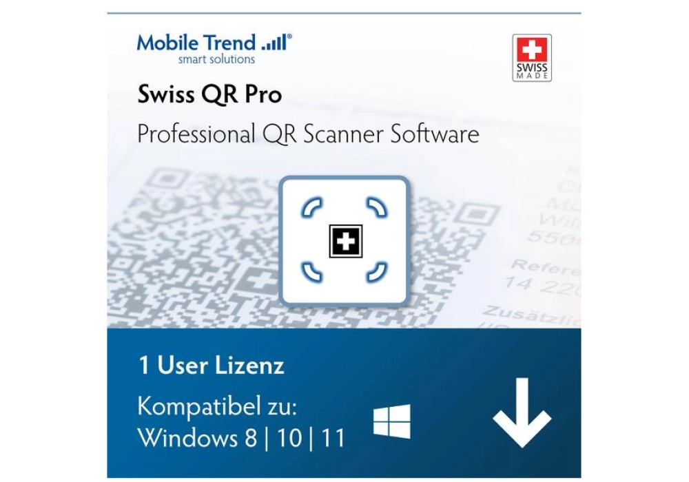 Mobiletrend Swiss QR Scanner Pro ESD - Version complète, 1 utilisateur - DE/FR/EN/IT