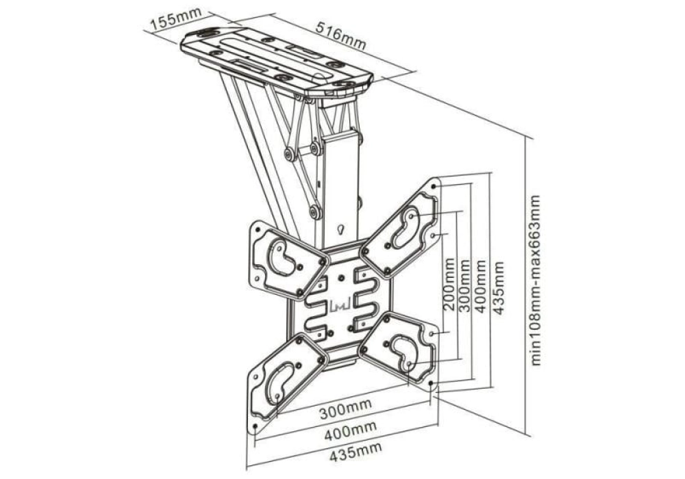 Multibrackets Support de plafond motorisé (Black)